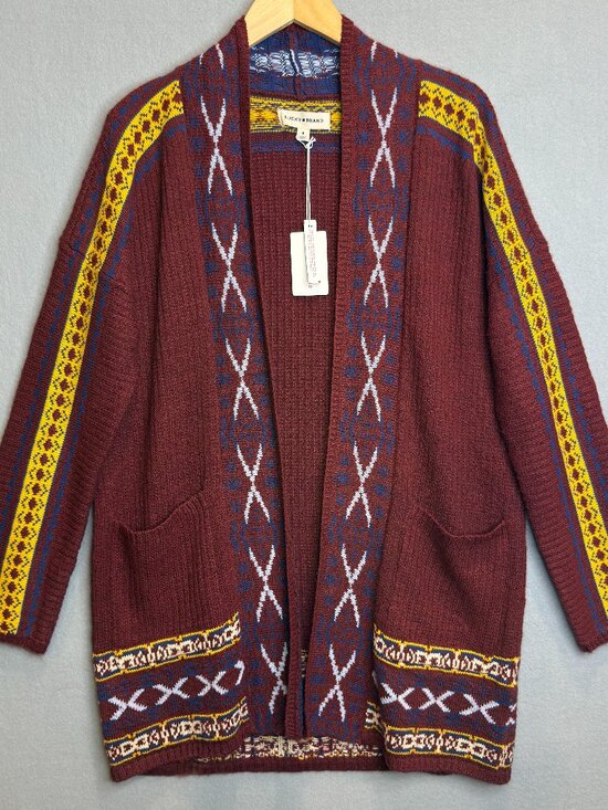 Lucky Brand Sweaters - NWT Lucky Brand Southwestern Aztec Open Cardigan Sweater Women's M Boho Print